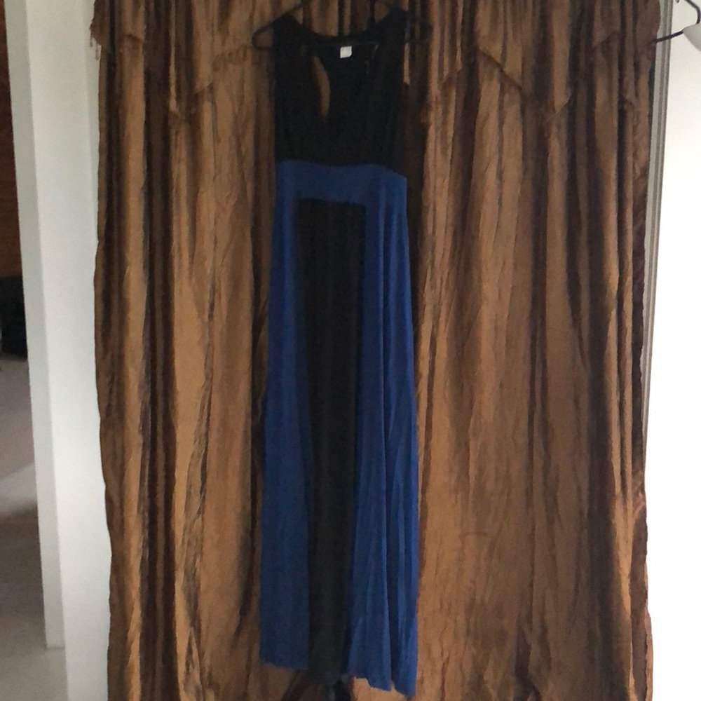 Maxi navy and black Razorback dress